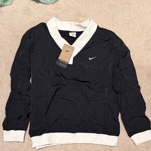 Nike Black V-Neck top with White Trim and Swoosh NWT